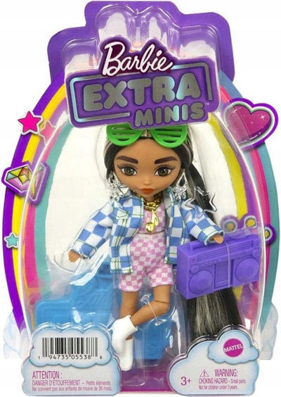 BARBIE EXTRA MINIS LALKA PASEMKA W KURTC - widok 2 opakowania szczegoly zabawka kolekcja