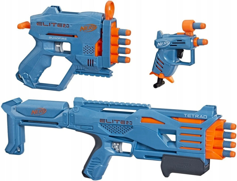 NERF ELITE 2.0 STOCKPILE PACK TETRAD QUA - widok 3 opakowania szczegoly zabawka kolekcja