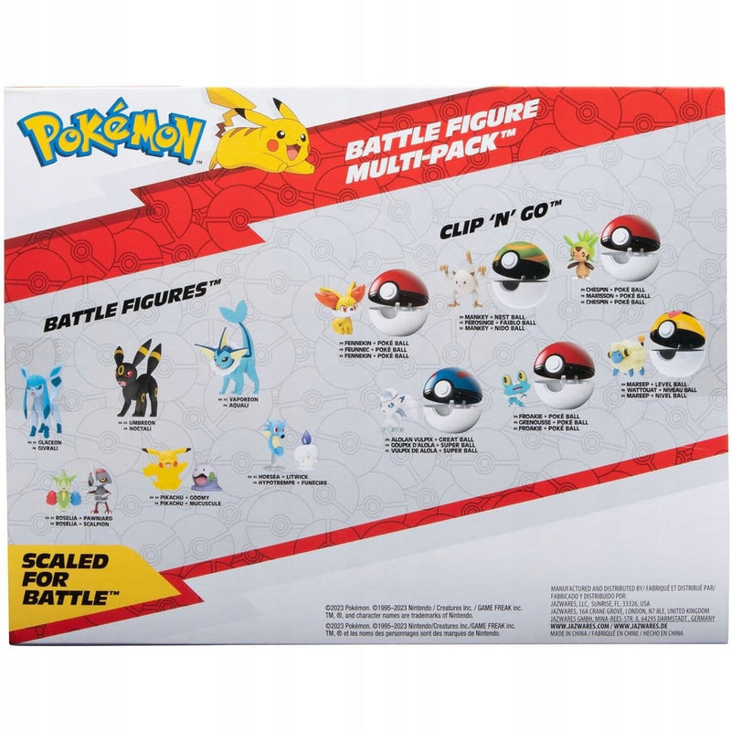 POKEMON BATTLE FIGURE 6-PAK PIKACHU TEPI - widok 5 opakowania szczegoly zabawka kolekcja