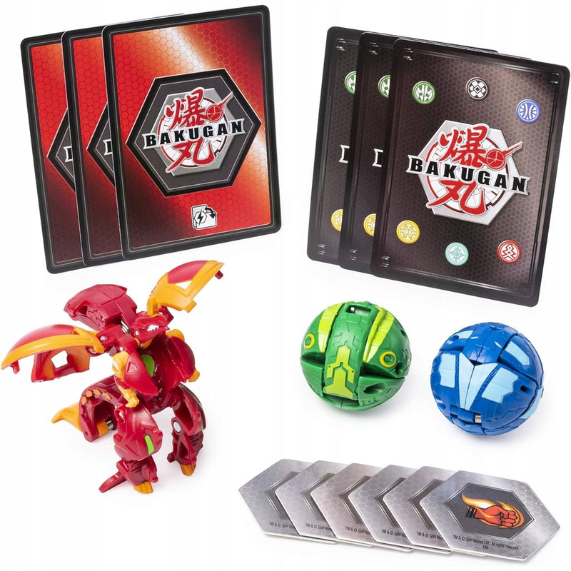 BAKUGAN BATTLE PLANET STARTER PACK 3-PAK - widok 2 opakowania szczegoly zabawka kolekcja