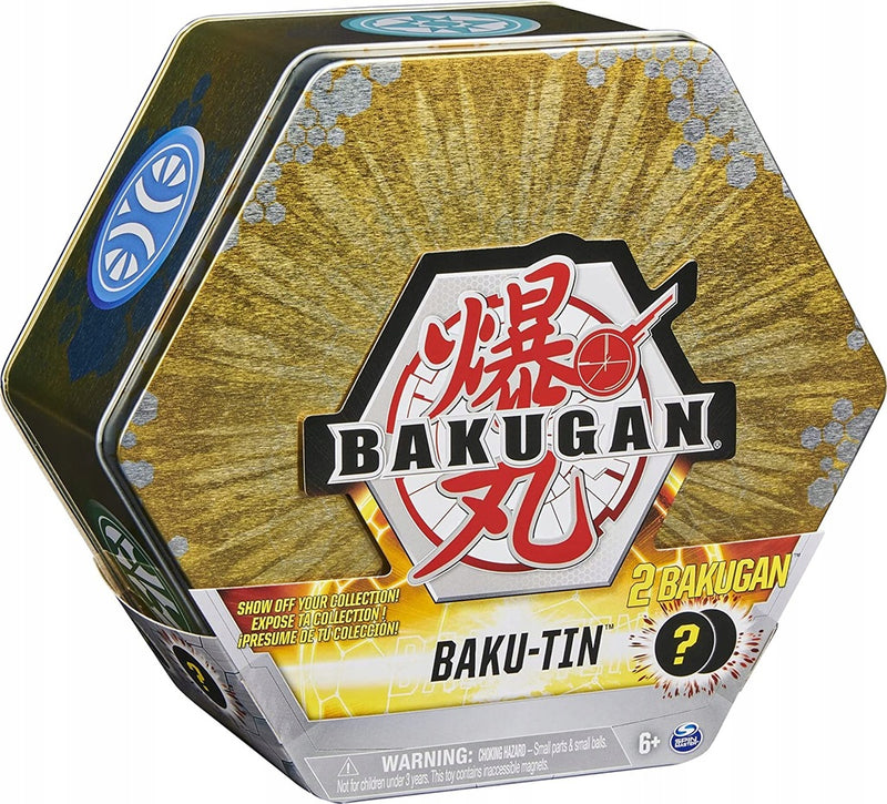 BAKUGAN BAKU-TIN ZŁOTY POJEMNIK METALOWE - widok 2 opakowania szczegoly zabawka kolekcja