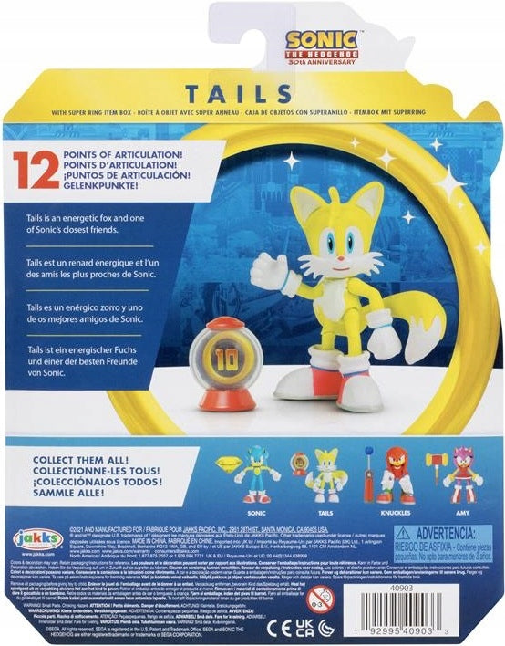 SONIC THE HEDGEHOG SEGA  SHINY TAILS 10c - widok 4 opakowania szczegoly zabawka kolekcja