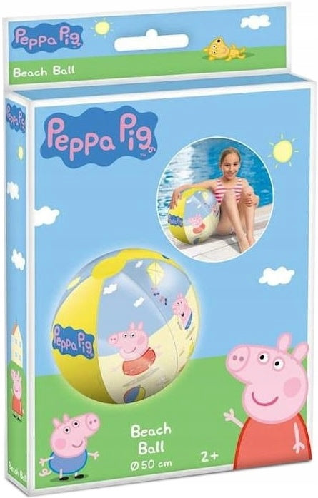 PIŁKA PLAŻOWA DMUCHANA ŚWINKA PEPPA MOND - widok 2 opakowania szczegoly zabawka kolekcja