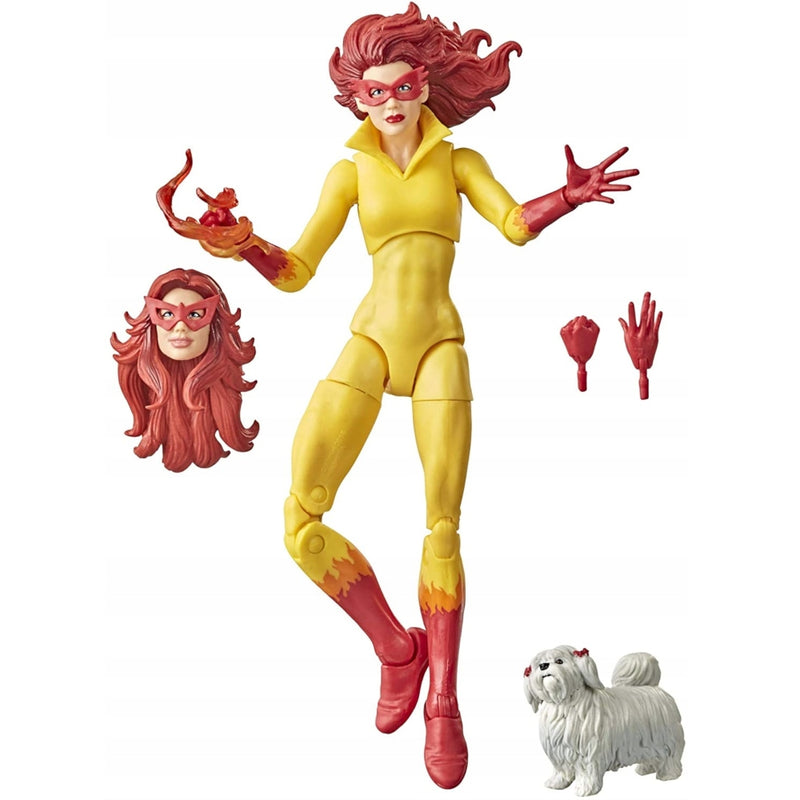 MARVEL LEGENDS RUCHOMA  X-MEN FIRESTAR - widok 2 opakowania szczegoly zabawka kolekcja