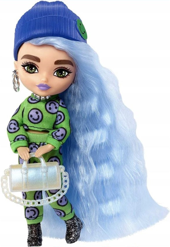 BARBIE EXTRA MINIS LALKA W NIEBIESKICH W - widok 4 opakowania szczegoly zabawka kolekcja