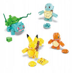 MEGA CONSTRUX POKEMON STARTERY KANTO + P - widok 4 opakowania szczegoly zabawka kolekcja