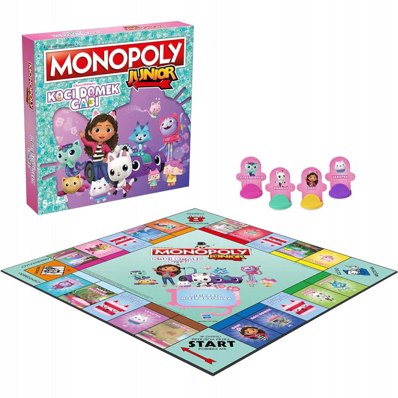 MONOPOLY JUNIOR KOCI DOMEK GABI GRA HASB - widok 2 opakowania szczegoly zabawka kolekcja