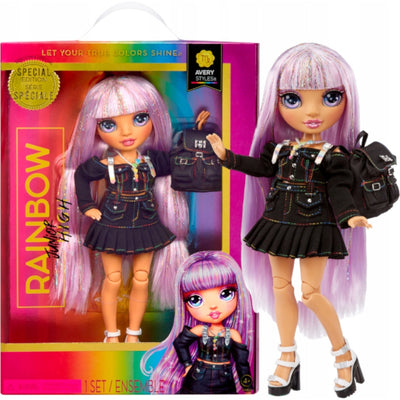 Zabawka RAINBOW HIGH JUNIOR LALKA AVERY STYLES Z PLECAKIEM - kolekcjonerska premium zabawki Aseo dla dzieci