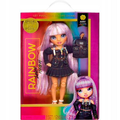 RAINBOW HIGH JUNIOR LALKA AVERY STYLES Z - widok 2 opakowania szczegoly zabawka kolekcja