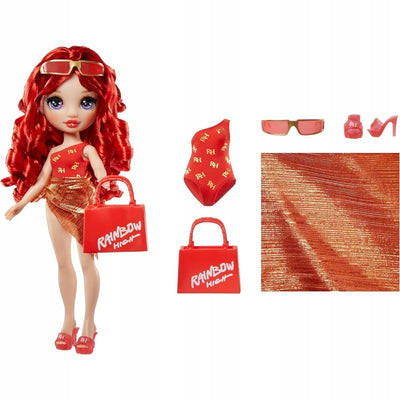 RAINBOW HIGH SWIM & STYLE LALKA RUBY AND - widok 2 opakowania szczegoly zabawka kolekcja