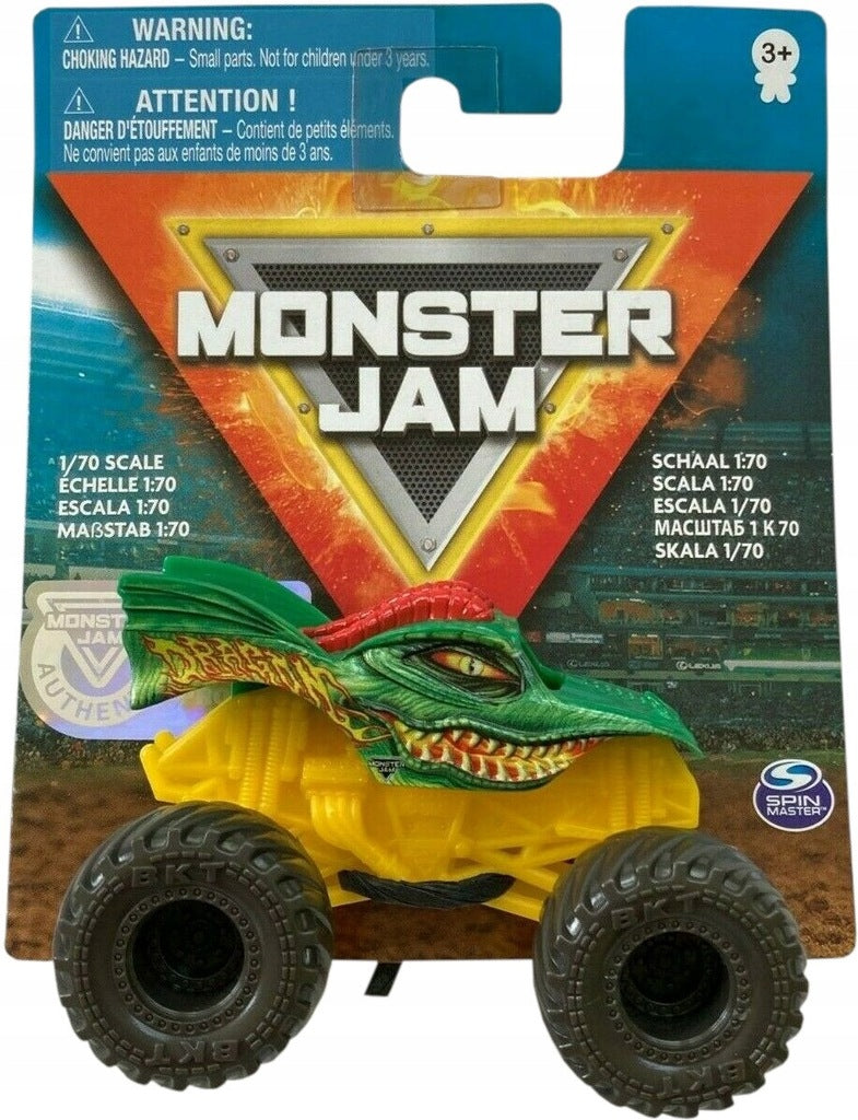 Zabawka MONSTER JAM TRUCK 1:70 AUTO TERENOWE DRAGON - kolekcjonerska premium zabawki Aseo dla dzieci