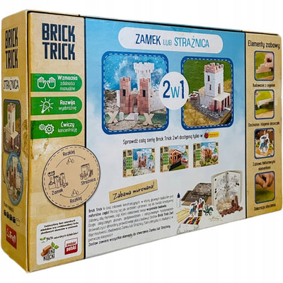 BRICK TRICK 2W1 ZAMEK LUB STRAŻNICA BUDU - widok 2 opakowania szczegoly zabawka kolekcja