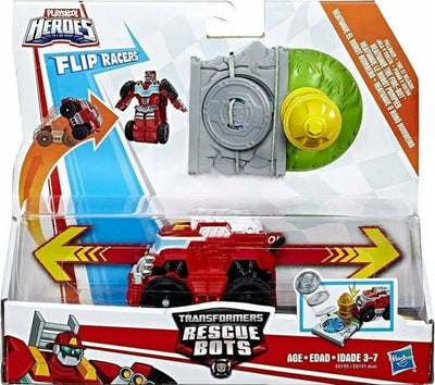 Zabawka TRANSFORMERS RESCUE BOTS FLIP RACERS HEATWAVE FIRE - kolekcjonerska premium zabawki Aseo dla dzieci