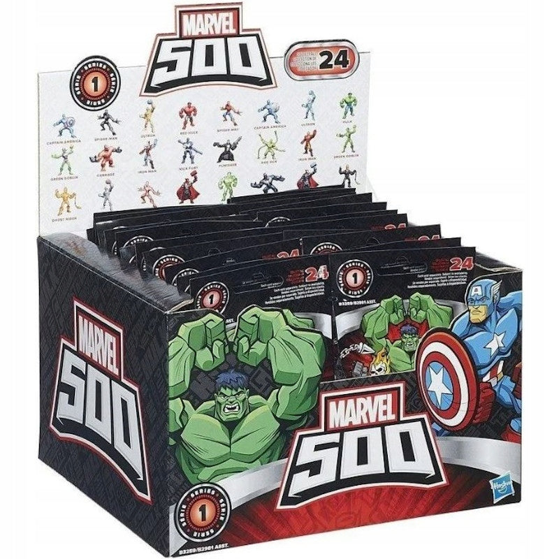 MARVEL 500 AVENGERS SASZETKA  NIESPODZIA - widok 4 opakowania szczegoly zabawka kolekcja