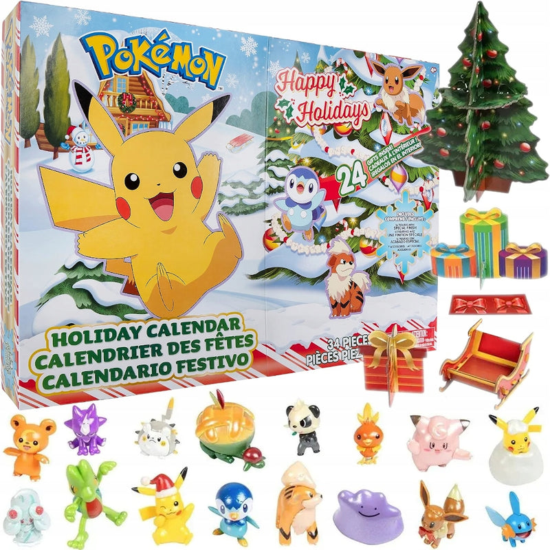 Zabawka POKEMON KALENDARZ ADWENTOWY ORYGINALNY Z MI 24 NIE - kolekcjonerska premium zabawki Aseo dla dzieci