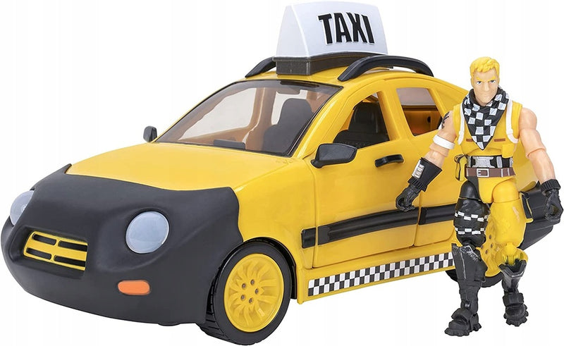 FORTNITE TAXI POJAZD +  CABBIE TAXI FATH - widok 3 opakowania szczegoly zabawka kolekcja