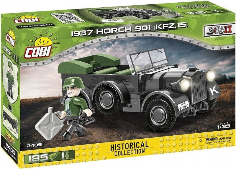 Zabawka COBI WWII HISTORICAL COLLECTION 1937 HORCH 901 - kolekcjonerska premium zabawki Aseo dla dzieci