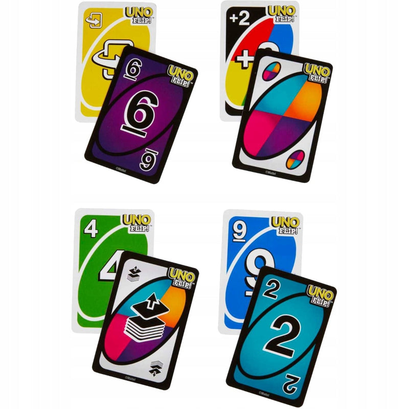 GRA KARCIANA UNOFLIP! MATTEL GAMES GRA L - widok 3 opakowania szczegoly zabawka kolekcja