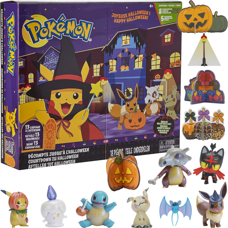 Zabawka POKEMON KALENDARZ HALLOWEEN JAZWARES ORYGINALNY ZE - kolekcjonerska Jazwares premium dla dzieci fanow