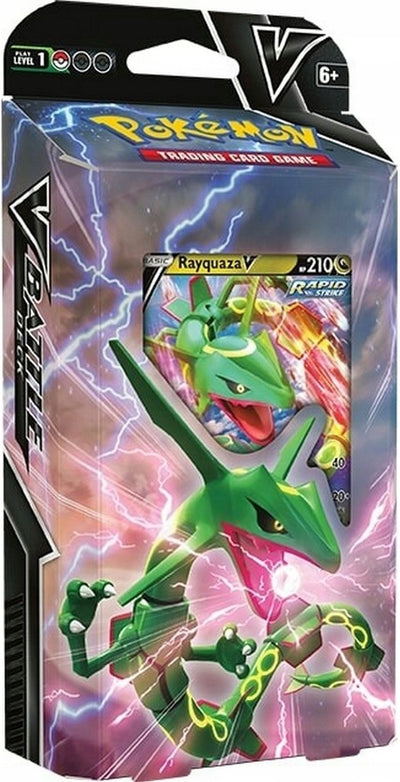Zabawka POKEMON TCG KARTY ZESTAW BATTLE V DECK RAYQUAZA - kolekcjonerska premium zabawki Aseo dla dzieci
