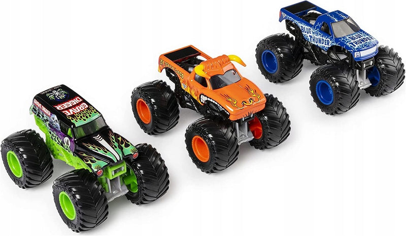 MONSTER JAM EL TORO LOCO GRAVE DIGGER BL - widok 2 opakowania szczegoly zabawka kolekcja