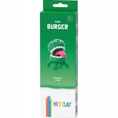 Zabawka HEY CLAY ALIENS BURGER 3 TUBKI - kolekcjonerska premium zabawki Aseo dla dzieci