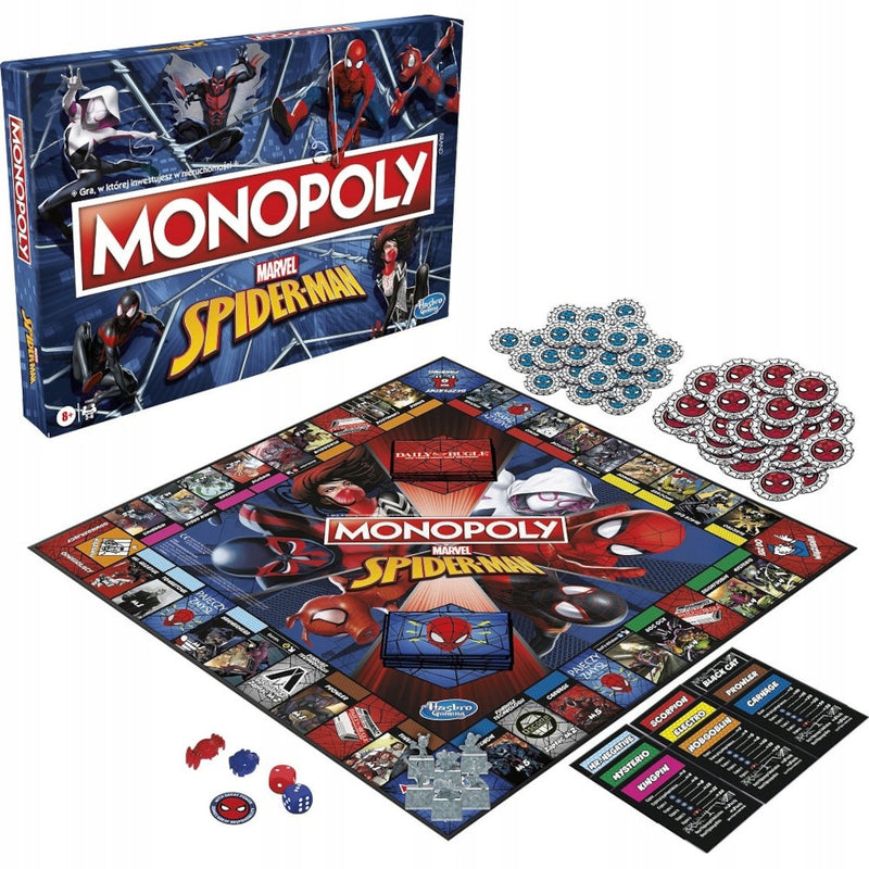 MONOPOLY SPIDER-MAN GRA HASBRO F3968 - widok 4 opakowania szczegoly zabawka kolekcja