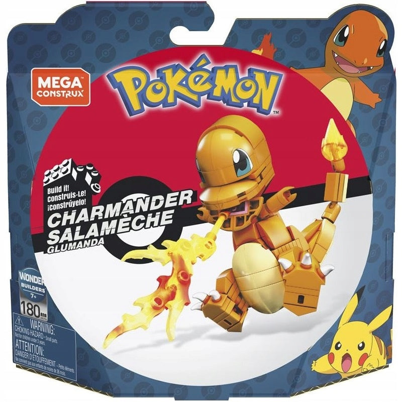 MEGA CONSTRUX POKEMON KLOCKI  CHARMANDER - widok 2 opakowania szczegoly zabawka kolekcja