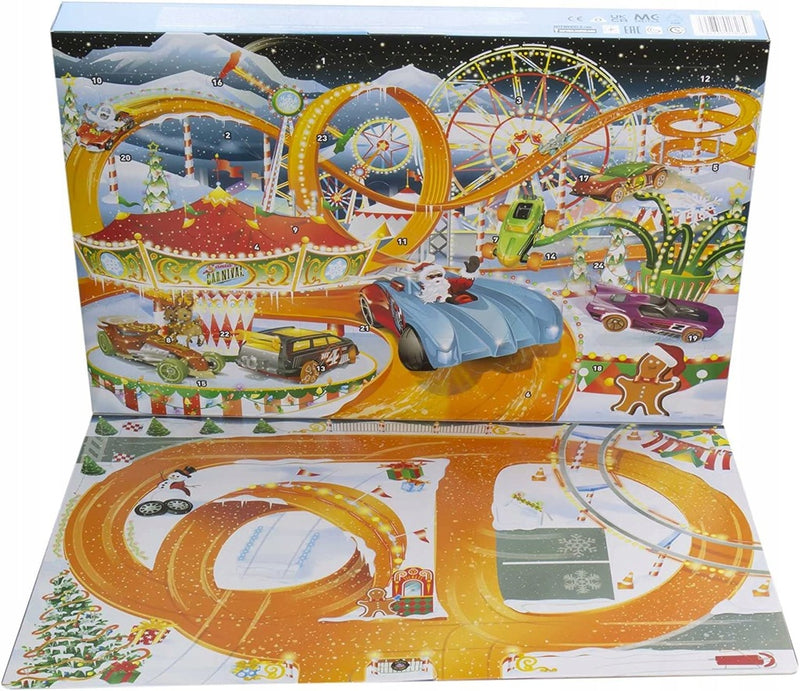 HOT WHEELS KALENDARZ ADWENTOWY ADVENT CA - widok 4 opakowania szczegoly zabawka kolekcja