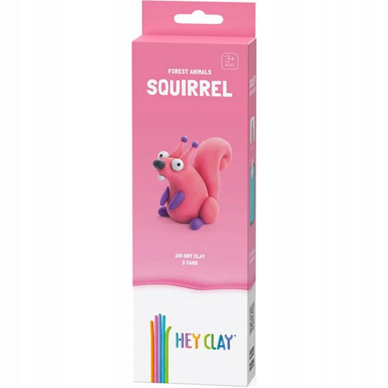 Zabawka HEY CLAY FOREST ANIMALS SQUIRREL 3 TUBKI - kolekcjonerska premium zabawki Aseo dla dzieci