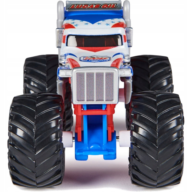 MONSTER JAM TRUCK AUTO TERENOWE SPIN MAS - widok 4 opakowania szczegoly zabawka kolekcja