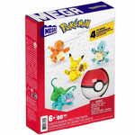 MEGA CONSTRUX POKEMON STARTERY KANTO + P - widok 2 opakowania szczegoly zabawka kolekcja