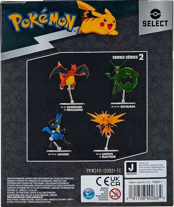 POKEMON DELUXE RUCHOMA  LUCARIO JAZWARES - widok 3 opakowania szczegoly zabawka kolekcja