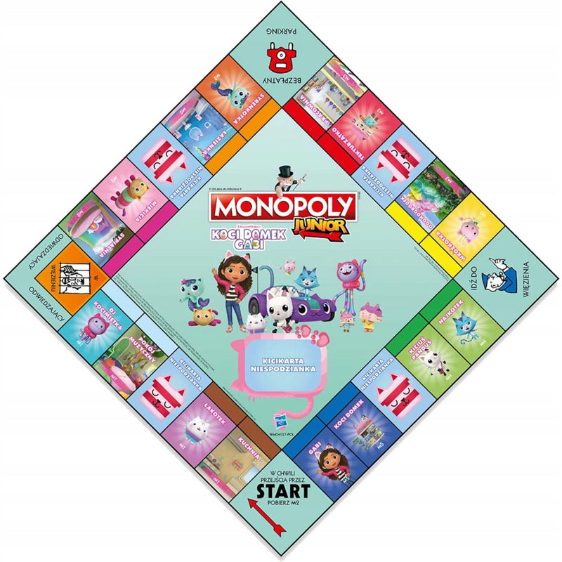 MONOPOLY JUNIOR KOCI DOMEK GABI GRA HASB - widok 3 opakowania szczegoly zabawka kolekcja