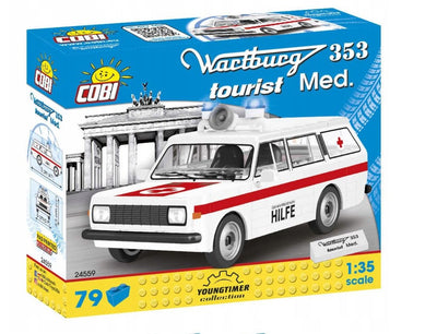 Zabawka COBI COLLECTION WARTBURG 353 TOURIST MED. 24559 - kolekcjonerska premium zabawki Aseo dla dzieci