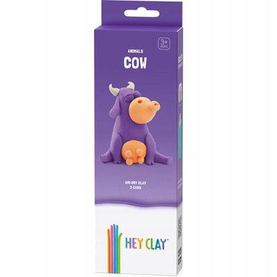 Zabawka HEY CLAY ANIMALS COW 3 TUBKI - kolekcjonerska premium zabawki Aseo dla dzieci