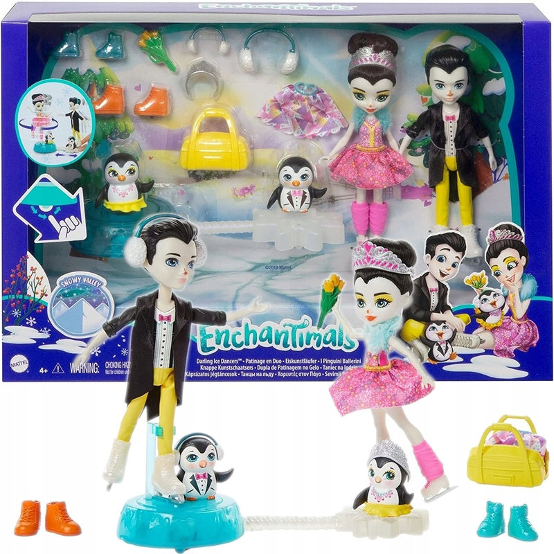 Zabawka ENCHANTIMALS ZESTAW ZIMOWY TANIEC NA LODZIE MATTEL - kolekcjonerska premium zabawki Aseo dla dzieci