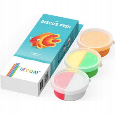 HEY CLAY OCEAN DISCUS FISH 3 TUBKI - widok 2 opakowania szczegoly zabawka kolekcja collectible