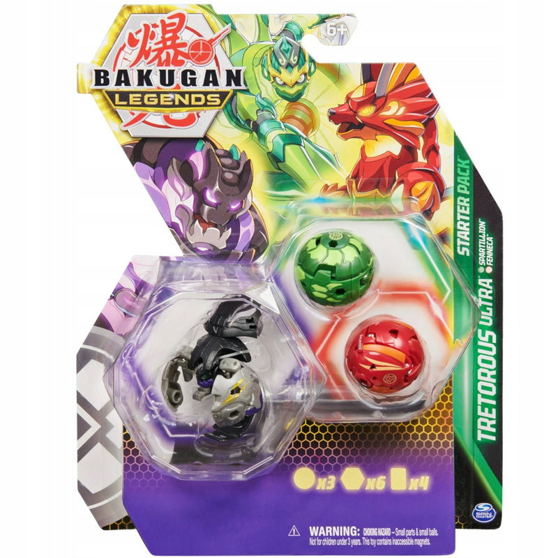Zabawka BAKUGAN LEGENDS TRETOROUS + SPARTILLION + FENNECA - kolekcjonerska premium zabawki Aseo dla dzieci