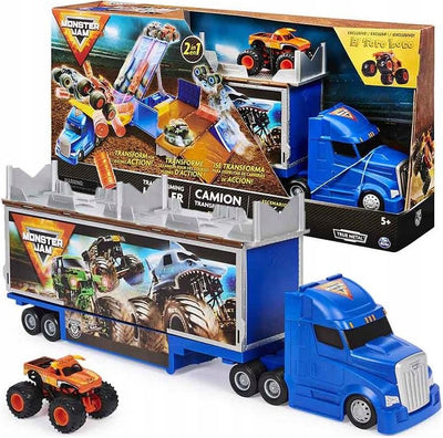 Zabawka MONSTER JAM TRANSPORTER CIĘŻARÓWKA + EL TORO LOCO - kolekcjonerska premium zabawki Aseo dla dzieci
