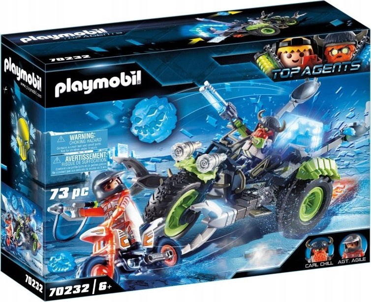 Zabawka PLAYMOBIL TOP AGENTS LODOWY TRÓJKOŁOWIEC 70232 - kolekcjonerska premium zabawki Aseo dla dzieci