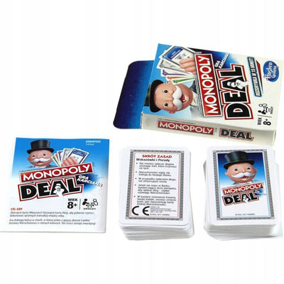 GRA KARCIANA MONOPOLY DEAL HASBRO GRA LO - widok 2 opakowania szczegoly zabawka kolekcja