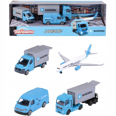 Zabawka MAJORETTE SAMOCHODY ZESTAW PODARUNKOWY LOGISTIC MA - kolekcjonerska premium zabawki Aseo dla dzieci