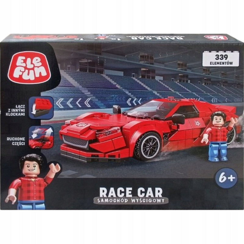 Zabawka KLOCKI ELEFUN RACE CAR SAMOCHÓD WYŚCIGOWY 8819 - kolekcjonerska premium zabawki Aseo dla dzieci