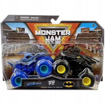MONSTER JAM TRUCK AUTA TERENOWE 2-PAK SE - widok 2 opakowania szczegoly zabawka kolekcja