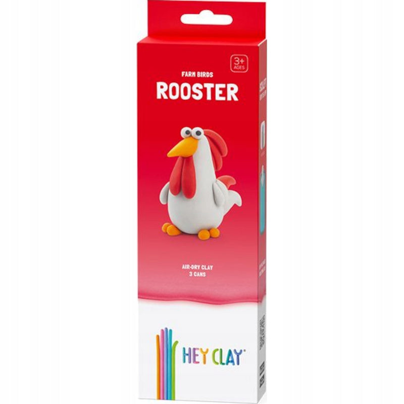 Zabawka HEY CLAY FARM BIRDS ROOSTER 3 TUBKI - kolekcjonerska premium zabawki Aseo dla dzieci
