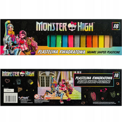 Zabawka PLASTELINA KWADRATOWA ZESTAW 18 SZTUK MONSTER HIGH - kolekcjonerska premium zabawki Aseo dla dzieci