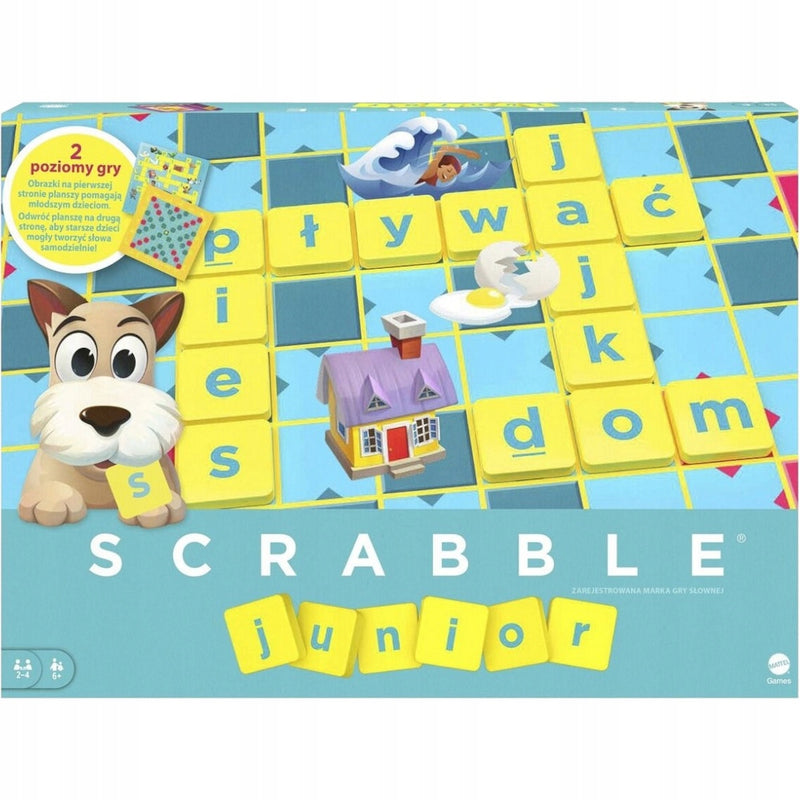 Zabawka SCRABBLE JUNIOR GRA RODZINNA MATTEL - kolekcjonerska premium zabawki Aseo dla dzieci