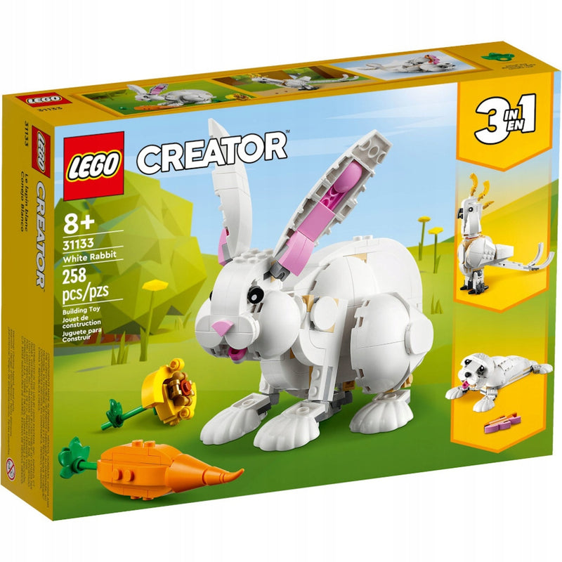 Zabawka LEGO CREATOR DUŻY ZESTAW KLOCKÓW 3w1 BIAŁY KRÓLIK  - kolekcjonerska premium zabawki Aseo dla dzieci
