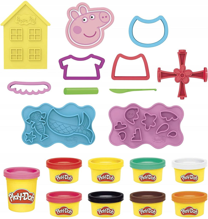CIASTOLINA PLAY-DOH ŚWINKA PEPPA + 9 TUB - widok 4 opakowania szczegoly zabawka kolekcja